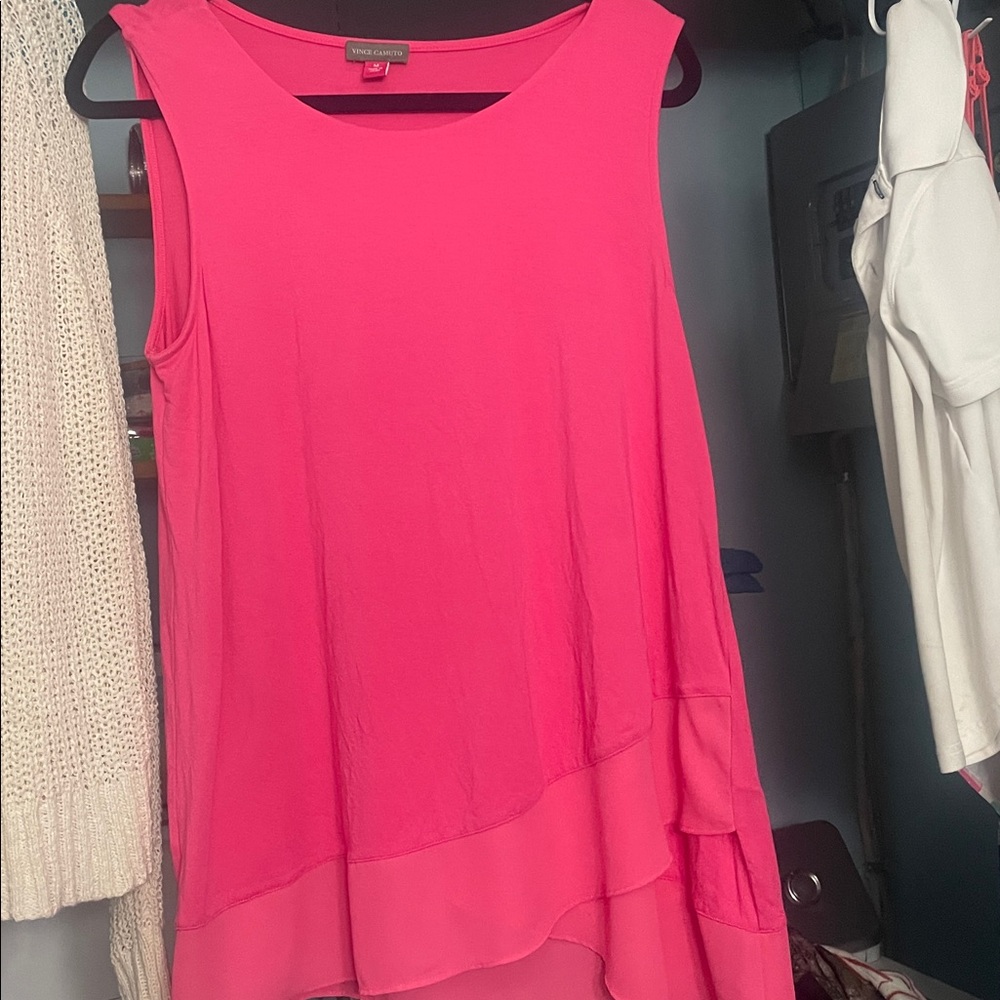Vince Camuto Fuchsia Asymmetrical Tank